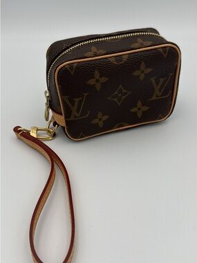 Louis Vuitton Brown Monogram Trousse Wapity Zip Pouch with Red Interior